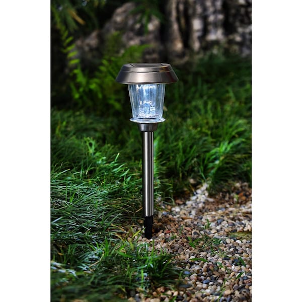 Silver Solar Powered 0.2 W LED Pathway Light 1 Pk, 12PK